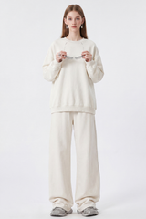 Women's Fall Set:Relaxed Pullover And Drawstring Sweatpants