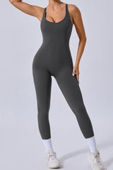 Women Cross Back Adjustable Straps Hip Lifting Exercise Yoga Bodysuit