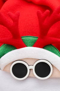 Unisex Cute Christmas Santa Hat With 3D Antler Sunglasses