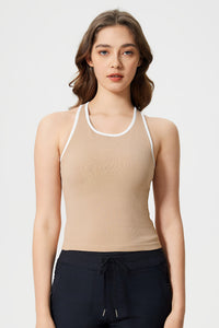 Women Sleeveless With Chest Pad Shock Slim Thin Yoga Fitness Exercise Tank Tops