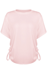 Crinkled short-sleeved T-shirt