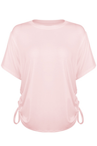 Crinkled short-sleeved T-shirt