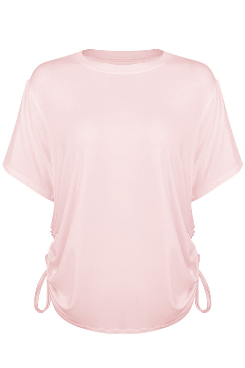 Crinkled short-sleeved T-shirt