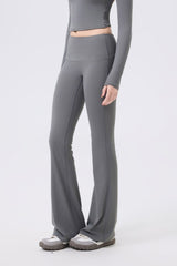 Low-rise wide-hem yoga flared pants