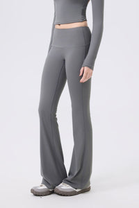 Low-rise wide-hem yoga flared pants