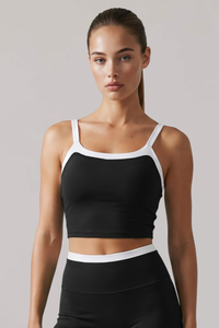 Women's Color Block Adjustable Thin Strap Sports Bra