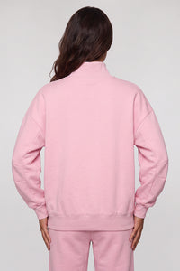 Women's Fall Solid Fleece Loose Mock Neck Sweatshirt