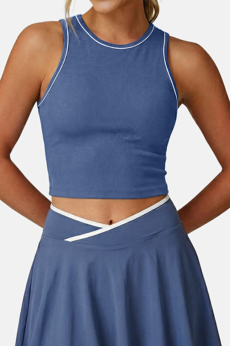 Women's Athletic Color Block Removable Pad Tank Top