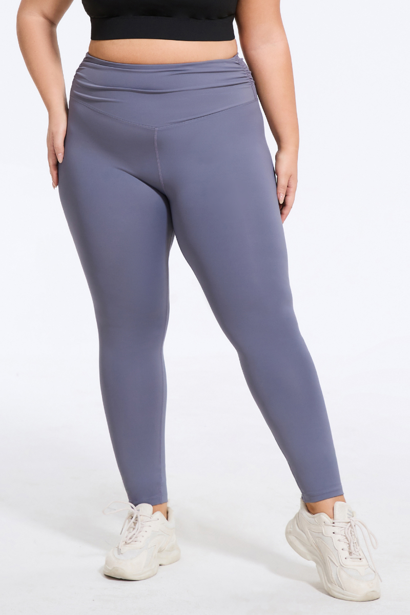 Plus Size Women's High-Waist Textured Sculpting Yoga Leggings