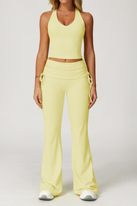 Women's Yoga Tank Top and Flared Pants Two-Piece Set