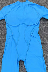 Women Stereoscopic Backless Skinny Short Sleeve Long Pants One Piece Sports Yoga Bodysuit