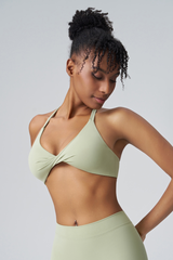 Women’s Twist-Front Spaghetti-Strap Sports Bra