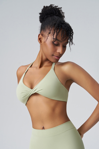 Women’s Twist-Front Spaghetti-Strap Sports Bra