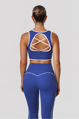 Women's Color-Blocked Hollowed-Out Back Sets Of Two Pieces