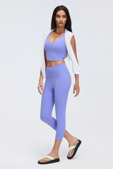 Women's High-Waist Capri Yoga Leggings with Lifting Effect