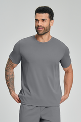 Men's Brushed Round-Neck Casual Sports T-shirt