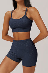 Women Gold Foil Fabric Sports Bra