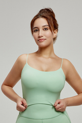 Plus Size Women's Solid U-Neck Thin Strap Sports Bra