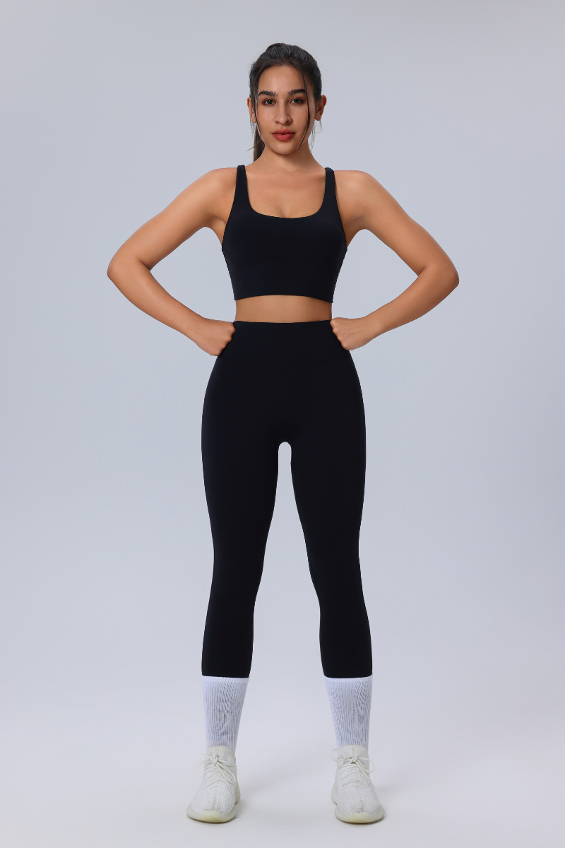 Women's Crisscross Back Sports Bra & Butt-Lifting Yoga Leggings Set