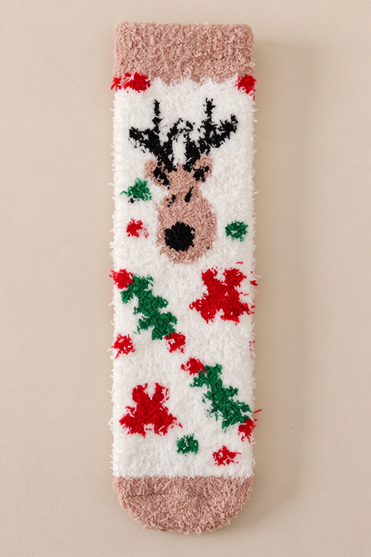 Unisex Christmas Gift Cute Print Holiday Coral Fleece Socks