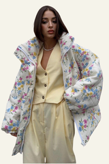 Women's floral pattern cotton jacket.