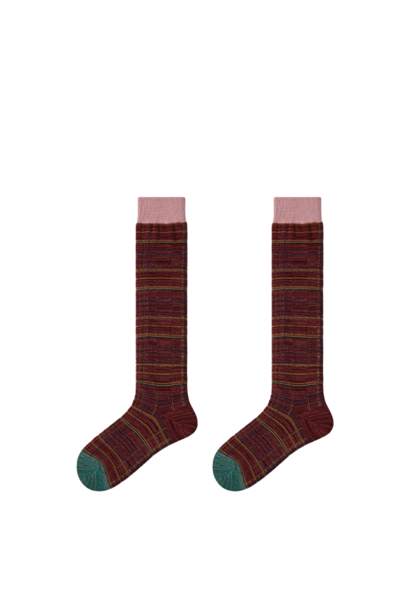 Women's Preppy Y2K  Retro Multicolor Striped Warm Knee-High Socks