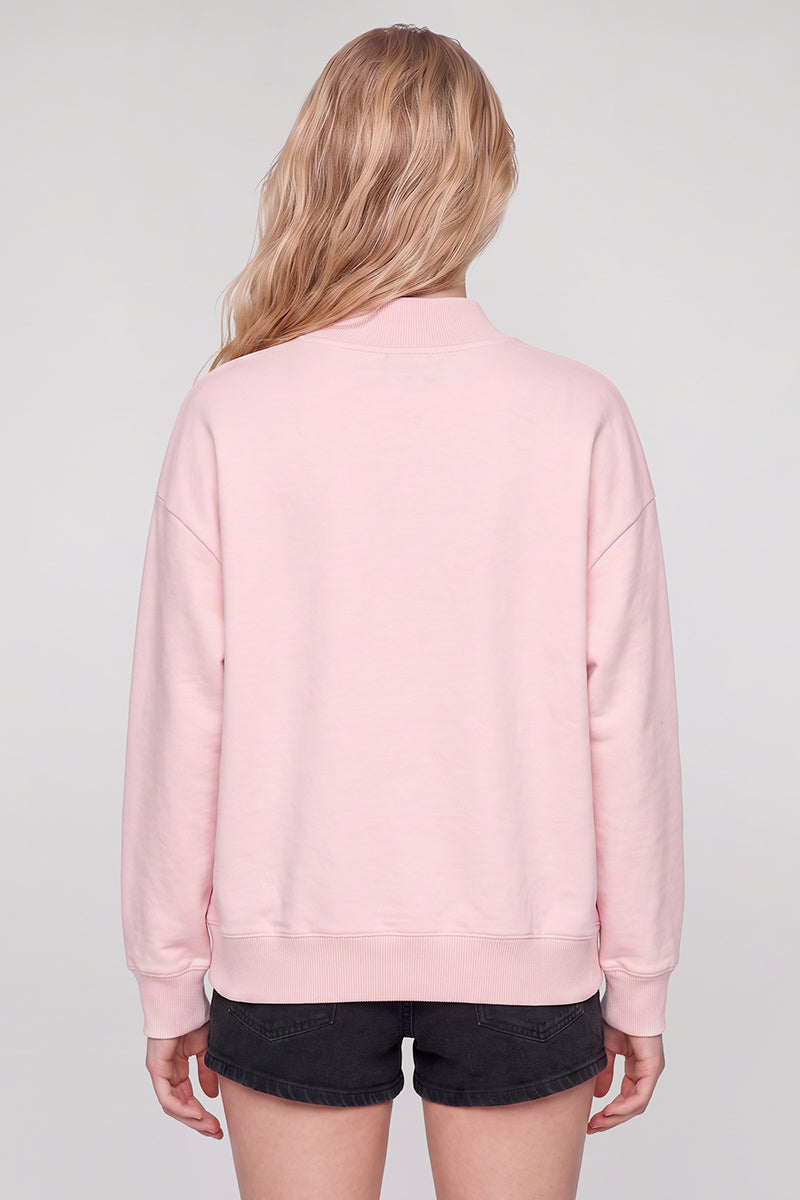 Women's Fall Fleece Relaxed Mock Neck Sweatshirt