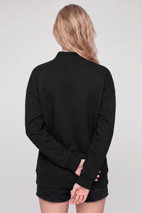 Women's Fall Fleece Relaxed Mock Neck Sweatshirt