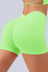 Women's Pleated Buttocks Lift High-Waisted  Seamless Shorts