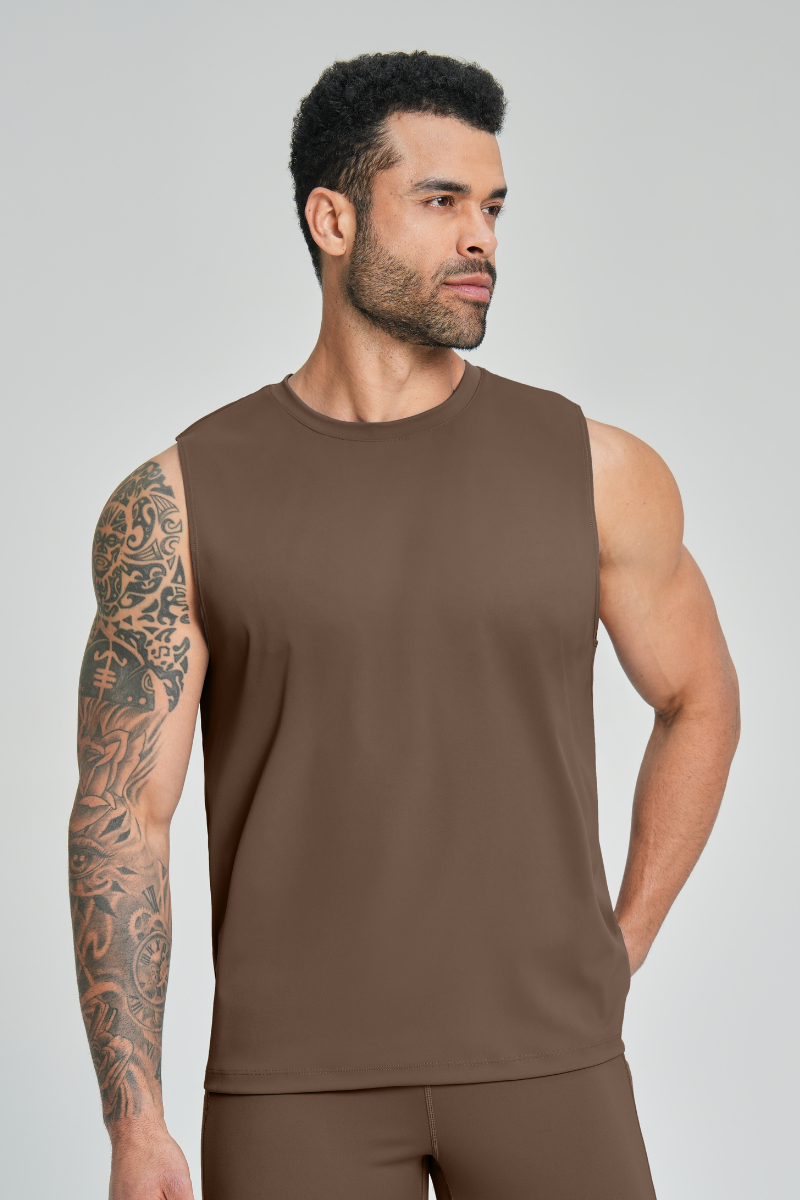 Men's Brushed Round-Neck Casual Sports Tank Top