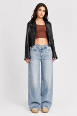 Women's High Waist Light Wash Vintage Baggy Wide Leg Jeans