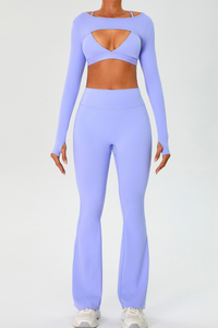 Women's Set: Triangle Cup Bra & Tank Top & Flare Pants