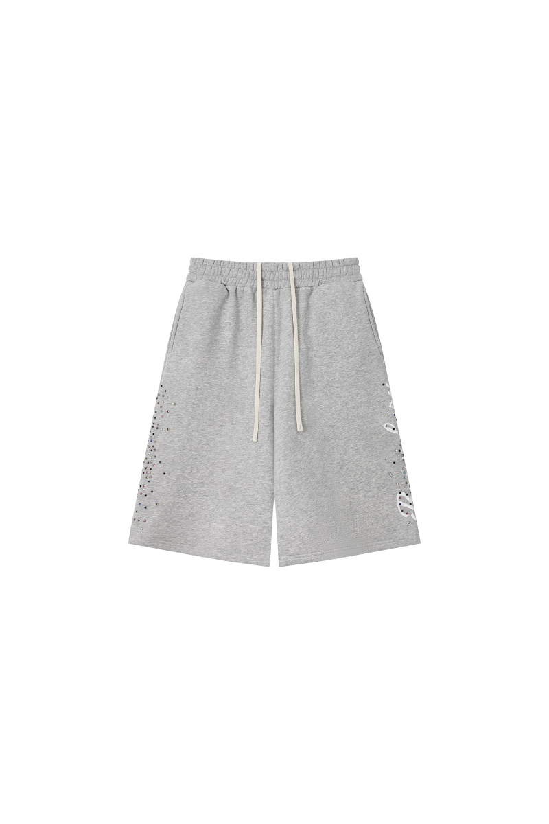 Men's Streetwear Print Rhinestone Loose Casual Five Inch Short