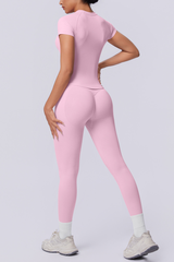 Women's Seamless Sets:Slim Fit T-shirt And Leggings