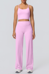 Women's solid color sportswear set.