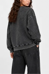 Unisex Fall 380G Heavyweight Washed Denim Relaxed Pullover