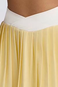 Women's Tennis Athletic Color Block Sets:Twist Front Bra & Skirt