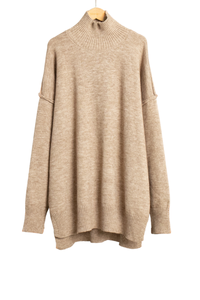 Thick-knit long pants set