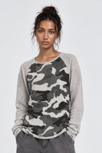 Women's Fall Camo Waffle Breathable Long Sleeve Top