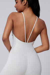 Women V-Back Sculpting Butt-Lifting Naked-Feel Yoga Running Fitness Bodysuit