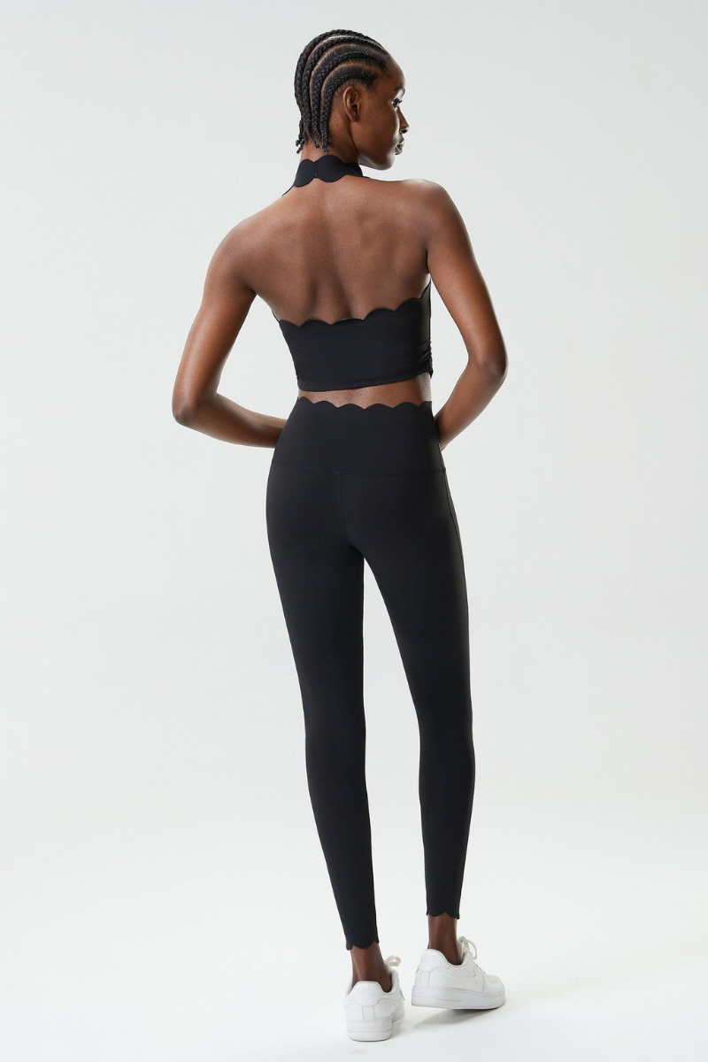 Women's Petal Athletic Set:HalterneckTank Top & Leggings