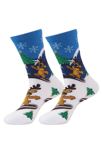 Unisex Christmas Graphic Print Mid-Calf Crew Socks