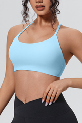 Women's Sport U-neck Slim Shoulder Straps Push Up Bra