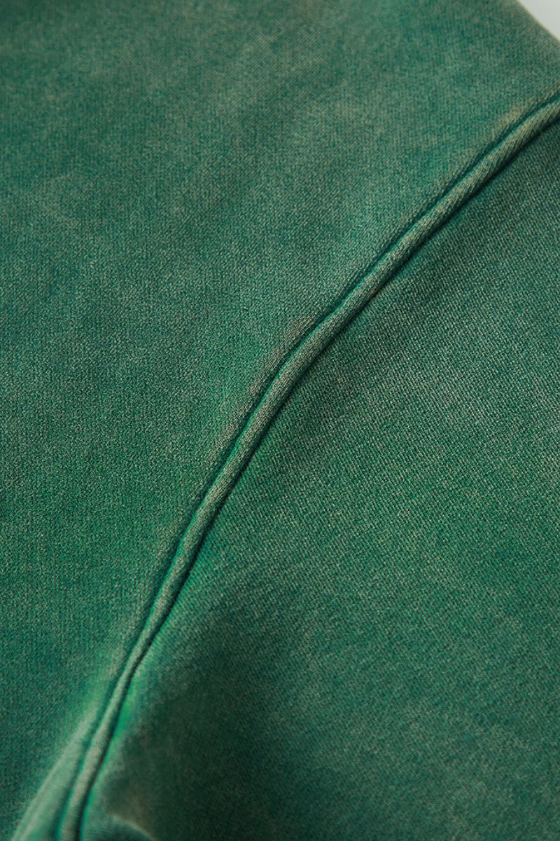 Heavyweight washed velvet hooded sweatshirt