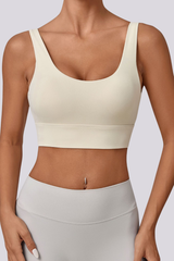 Women's U-neck Wide Straps Backless Sports Yoga Bra