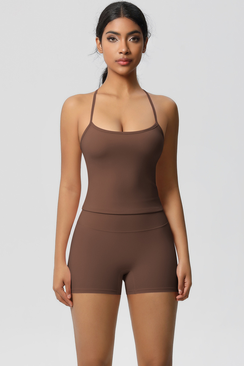 Women Workout Set: Quick Dry Sports Bra + High Waist Shorts