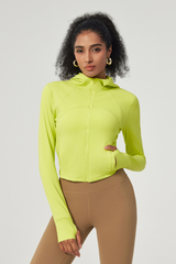 Women's Butter-Soft Hooded Cropped Yoga Jacket