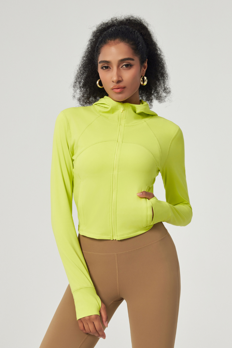 Women's Butter-Soft Hooded Cropped Yoga Jacket