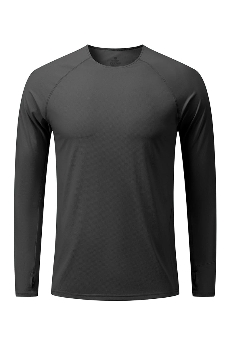 Men Round-Neck Quick-Dry Training Long Sleeve Top