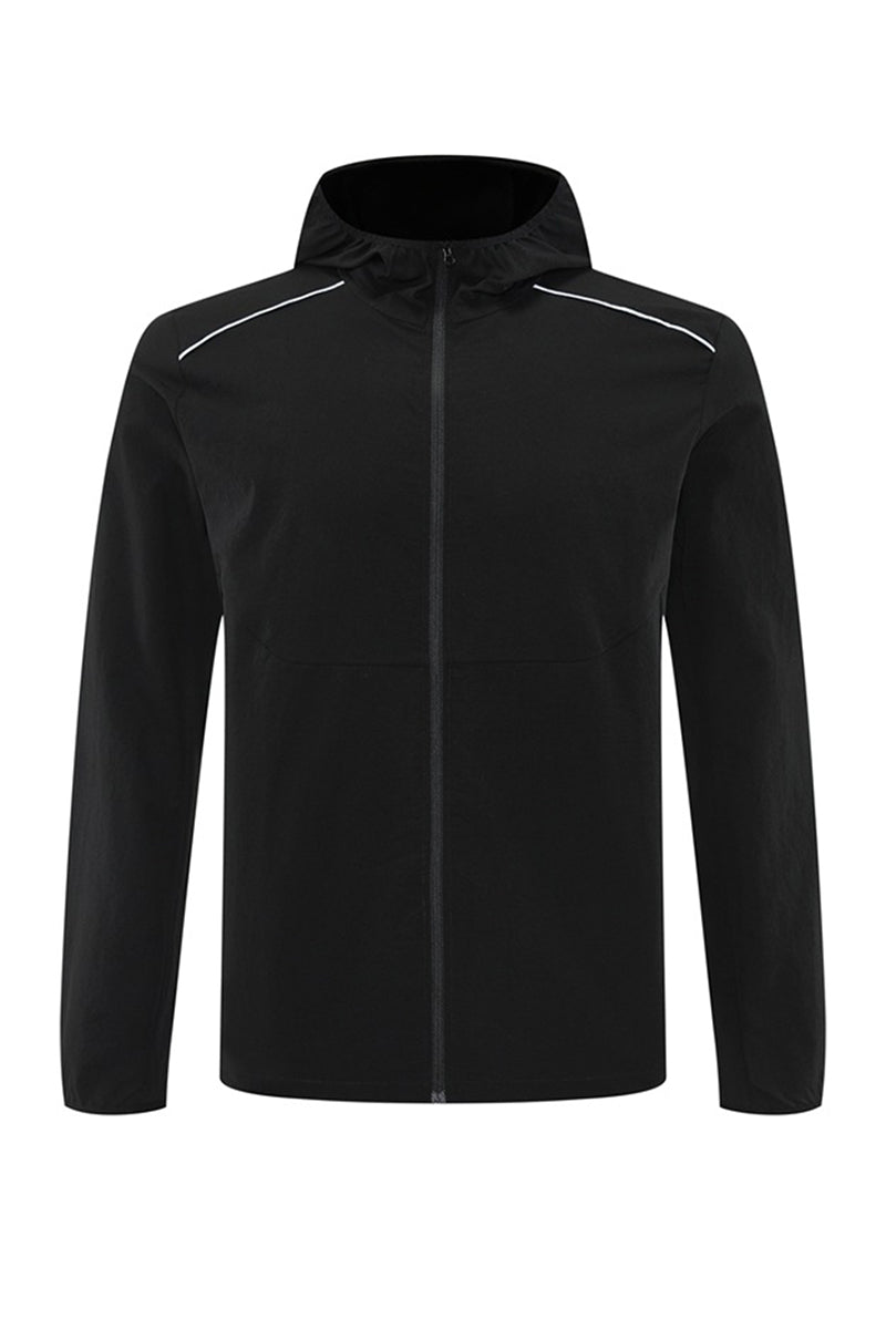 Men Hooded Quick-Dry Water-Resistant Training Workout Running Jacket